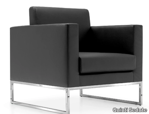 VOGUE - Sled base upholstered armchair with armrests _ Quinti Sedute