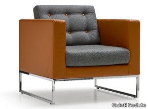 VOGUE - Sled base tufted fabric armchair with armrests _ Quinti Sedute