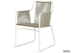 HARP 359 - Sled base stainless steel garden chair with armrests _ RODA