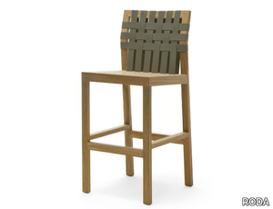 NETWORK 150 - High teak stool with footrest _ RODA