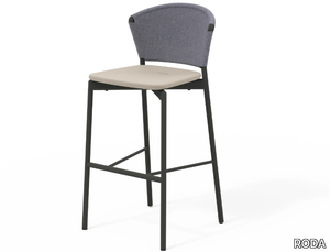 PIPER 050 - High stool with aluminum and resin backrest _ RODA