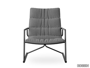 SIGNA - Sled base fabric easy chair with armrests _ ROSSIN