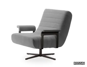 RIFFEL - Swivel fabric armchair with 4-spoke base _ ROSSIN