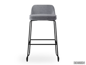 SOFIE - Sled base fabric stool with footrest _ ROSSIN