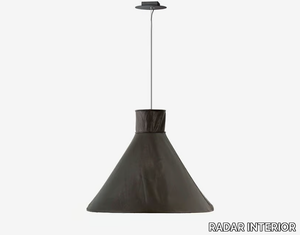 SHELTER - Handmade tanned leather pendant lamp _ RADAR INTERIOR