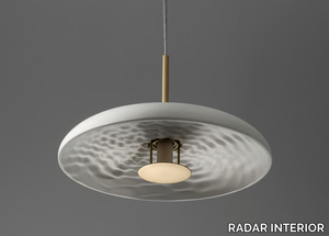 PULSE 40 - Stucco and brass LED pendant lamp _ RADAR INTERIOR