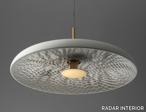PULSE 60 - Stucco and brass LED pendant lamp _ RADAR INTERIOR
