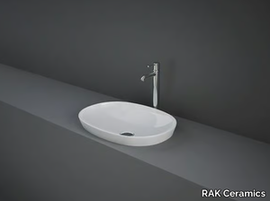 RAK-VARIANT - Semi-inset oval single ceramic washbasin _ RAK Ceramics