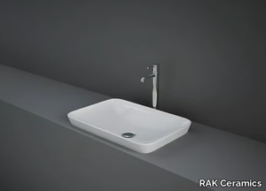 RAK-VARIANT - Semi-inset rectangular ceramic washbasin _ RAK Ceramics