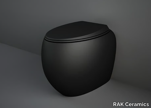 RAK-CLOUD MATT BLACK - Rimless Floor mounted ceramic toilet _ RAK Ceramics