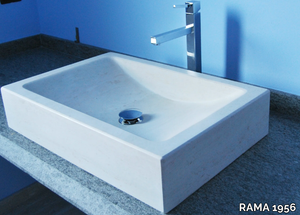 DELTA - Countertop rectangular natural stone washbasin _ RAMA 1956