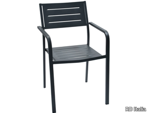 DORIO 2 - Stackable steel garden chair with armrests _ RD Italia