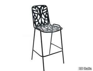 FANCY LEAF 75 - Stackable high perforated metal garden stool _ RD Italia