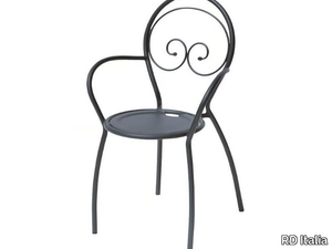 FIONA 2 - Stackable galvanized steel garden chair with armrests _ RD Italia