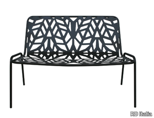 FANCY RELAX - Stackable perforated metal garden bench with back _ RD Italia