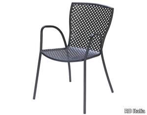 SONIA 2 - Stackable galvanized steel garden chair with armrests _ RD Italia