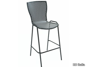 SONIA 75 - Stackable galvanized steel garden stool with footrest _ RD Italia