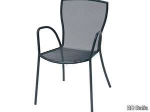 SYRENE 2 - Stackable galvanized steel garden chair with armrests _ RD Italia