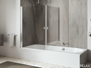 LIGHT VP1 + VP2 - Glass and aluminium bathtub wall panel with hinged doors _ RELAX