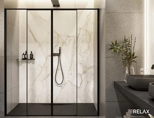 CALAMO SC2 - Niche tempered glass shower cabin with sliding door _ RELAX