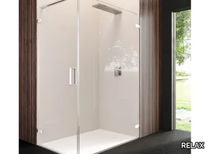 COVER MAB+MF1 - Corner crystal shower cabin with hinged door _ RELAX