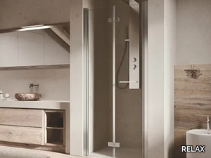 LIGHT S1 - Niche crystal shower cabin with folding door _ RELAX