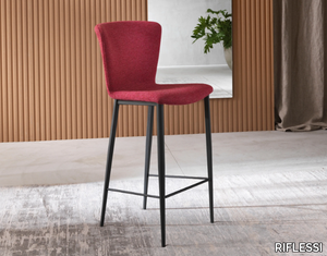 GIO' - High upholstered fabric stool with back _ RIFLESSI