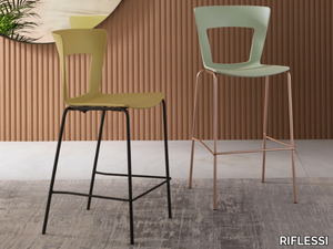 LILIA - Stackable technopolymer stool with back _ RIFLESSI