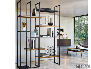 FREEWALL - Open freestanding double-sided metal bookcase _ RIFLESSI