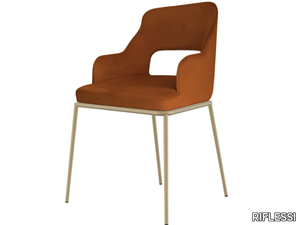 MAIA - Upholstered chair with metal base _ RIFLESSI