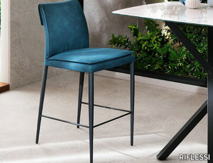 MAVI - Upholstered stool with back _ RIFLESSI