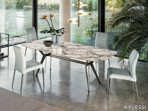 MASTER - Fixed table with base in aluminium _ RIFLESSI