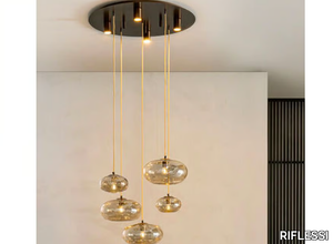 NUBOLA S5 - Blown glass pendant lamp _ RIFLESSI