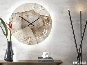 PORTOROTONDO - Round ceramic wall clock with LED lighting _ RIFLESSI