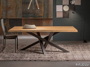 SHANGAI - Fixed and extending table with wooden top _ RIFLESSI