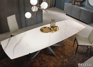 SHANGAI - Fixed and extending table with ceramic top _ RIFLESSI