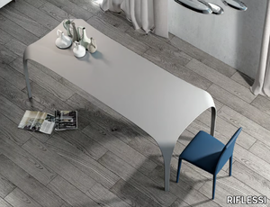 UNICO - Rectangular Tecnoril® kitchen table _ RIFLESSI