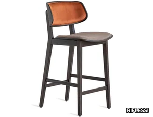 GISELE - Upholstered high stool with back _ RIFLESSI