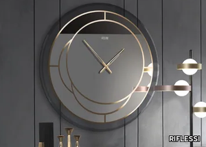 POSITANO - Wall-mounted mirrored glass clock _ RIFLESSI
