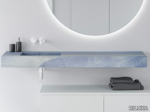 BLUE MACAUBA C2 - Single washbasin with integrated countertop _ RILUXA