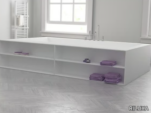 B-FLAT - Freestanding rectangular custom Corian® bathtub _ RILUXA