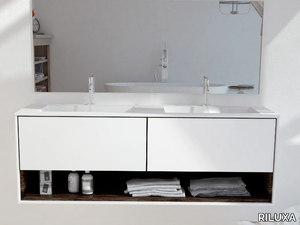 TORONTO CARTHAGE - Double wall-mounted Corian® vanity unit _ RILUXA