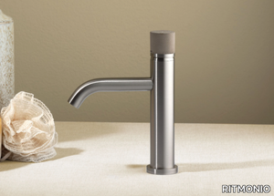 DIAMETRO35 INOX CONCRETE - Single handle countertop stainless steel washbasin mixer _ RITMONIO