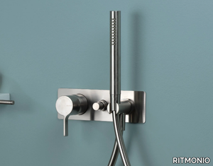 TIE - Wall-mounted bathtub mixer with hand shower _ RITMONIO