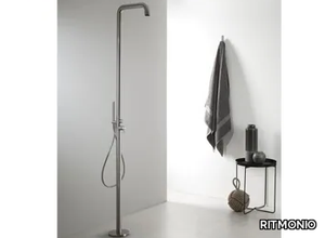 DIAMETRO35 INOX - Floor standing stainless steel shower panel with hand shower _ RITMONIO