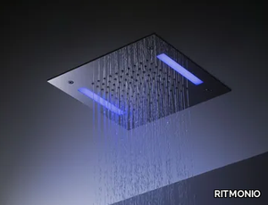 75IP05 - Ceiling mounted stainless steel overhead shower with chromotherapy _ RITMONIO