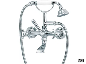 1920-1921 - 2 hole wall-mounted bathtub mixer with hand shower _ RVB