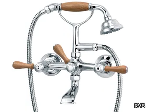 1935 WOOD - 2 hole bathtub mixer with hand shower _ RVB