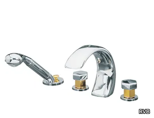 CHAMBORD - Contemporary style 4 hole metal bathtub set with hand shower _ RVB