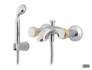 AMBOISE - 2 hole wall-mounted bathtub mixer with hand shower _ RVB